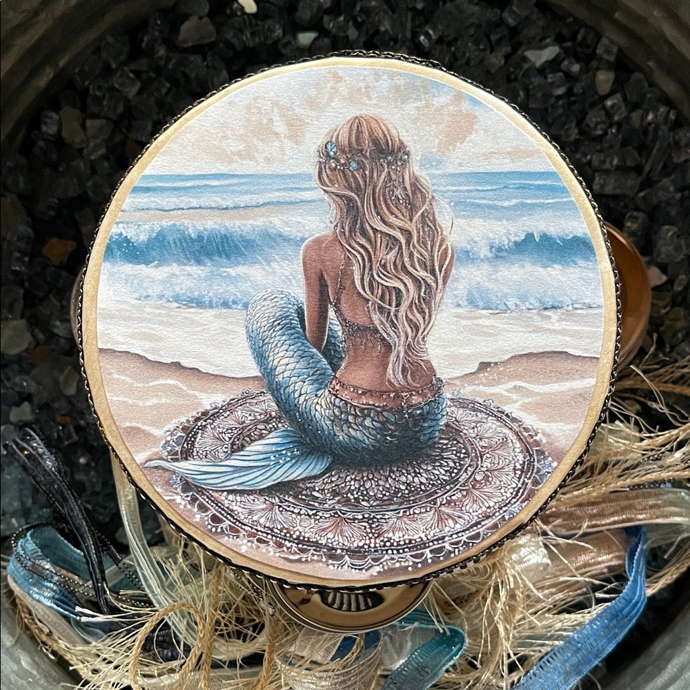 Mermaid Tambourine and Ribbon Wall Accent